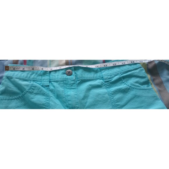 Chico's Shorts Bermuda Cargo Shorts Ripstop Turquoise Blue Sz 0 Short (4 Short) - Picture 4 of 6